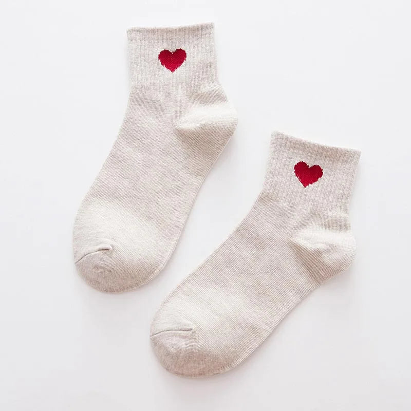 Lässige Süße Herz Liebe Socken | Niedliche & Bequeme Baumwollsocken für Mädchen & Frauen | Winter, Sommer, Herbst Freizeit Kaufschwan®