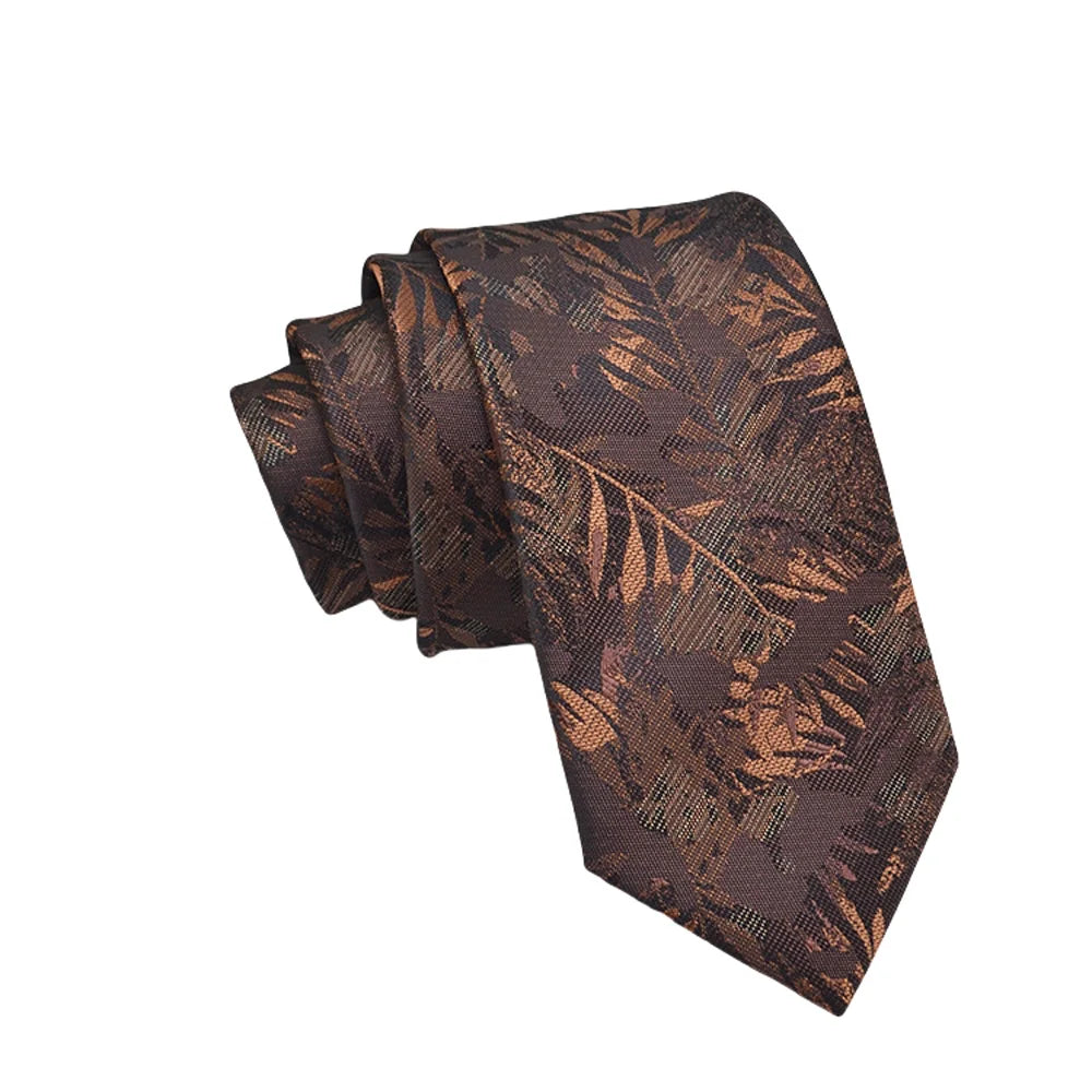 Herren Jacquard-Krawatte 8 cm – Hochwertige Krawatte mit Punkt- & Blumenmuster | Elegantes Accessoire für Business, Büro & Hochzeit