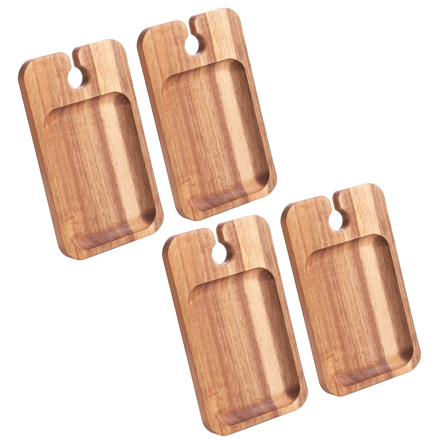 Holz Dessertteller Tableware – Wein & Aperitif Platte | Serviertablett für Snacks & Trockenfrüchte Kaufschwan® 4 Stück