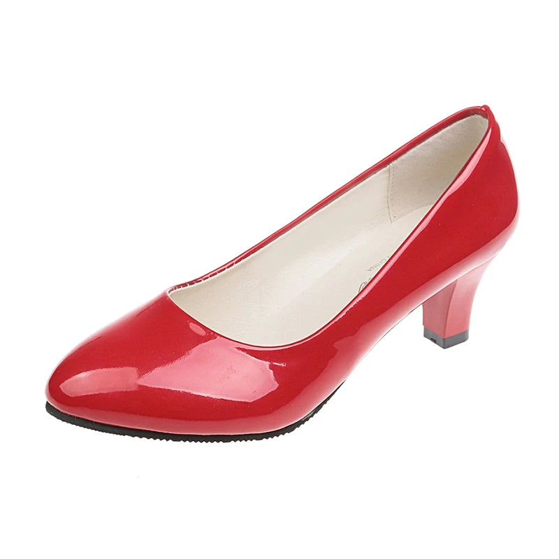 Damen Pumps mit Niedrigem Absatz – Elegante Flache Business-Schuhe | Professionelle Pumps für Büro, Hochzeit & Formelle Anlässe Kaufschwan® Rot 35