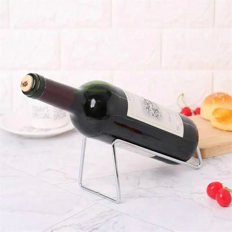 Einfacher Weinflaschenhalter – Edelstahl Flaschenständer | Moderner Halter für Wein & Bier | Stilvolles Bar-Accessoire für Zuhause