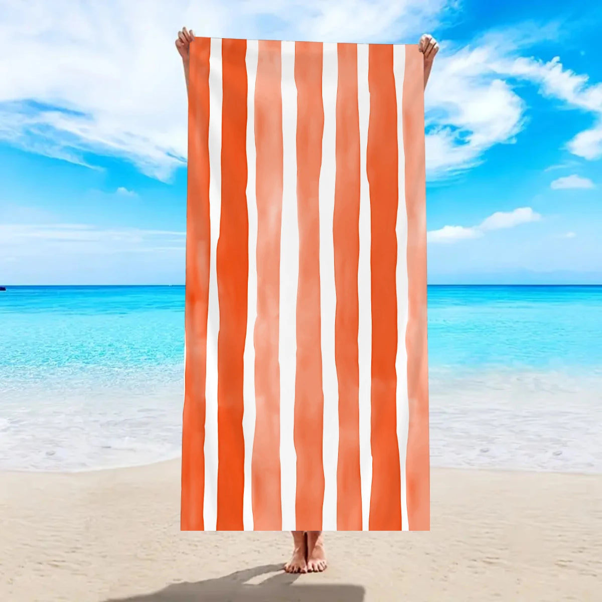 Modisches Großes Gestreiftes Strandtuch – Schnell Trocknend & Saugfähig | Weiches Schwimm- & Badehandtuch in Mehreren Farben
