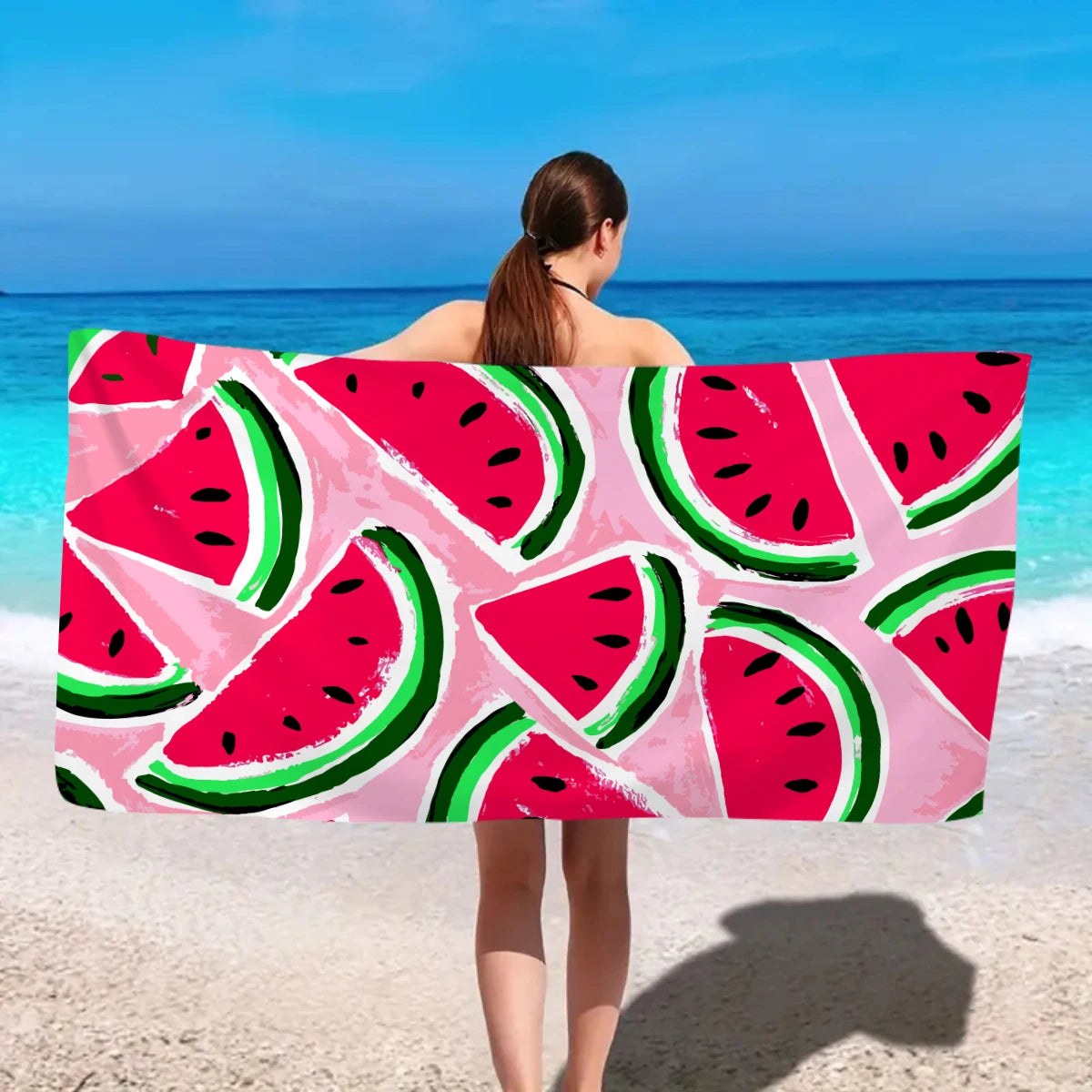Großes Strandtuch mit Früchte-Print – Ultrafeines Mikrofaser Handtuch | Schnell Trocknend & Saugfähig für Strand, Urlaub & Camping