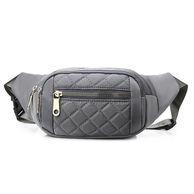 Damen Wasserdichte Nylon Gürteltasche – Designer Crossbody Brusttasche | Modische Fanny Pack, Banana Hip Bag & Reise Hüfttasche Kaufschwan® Dunkelgrau