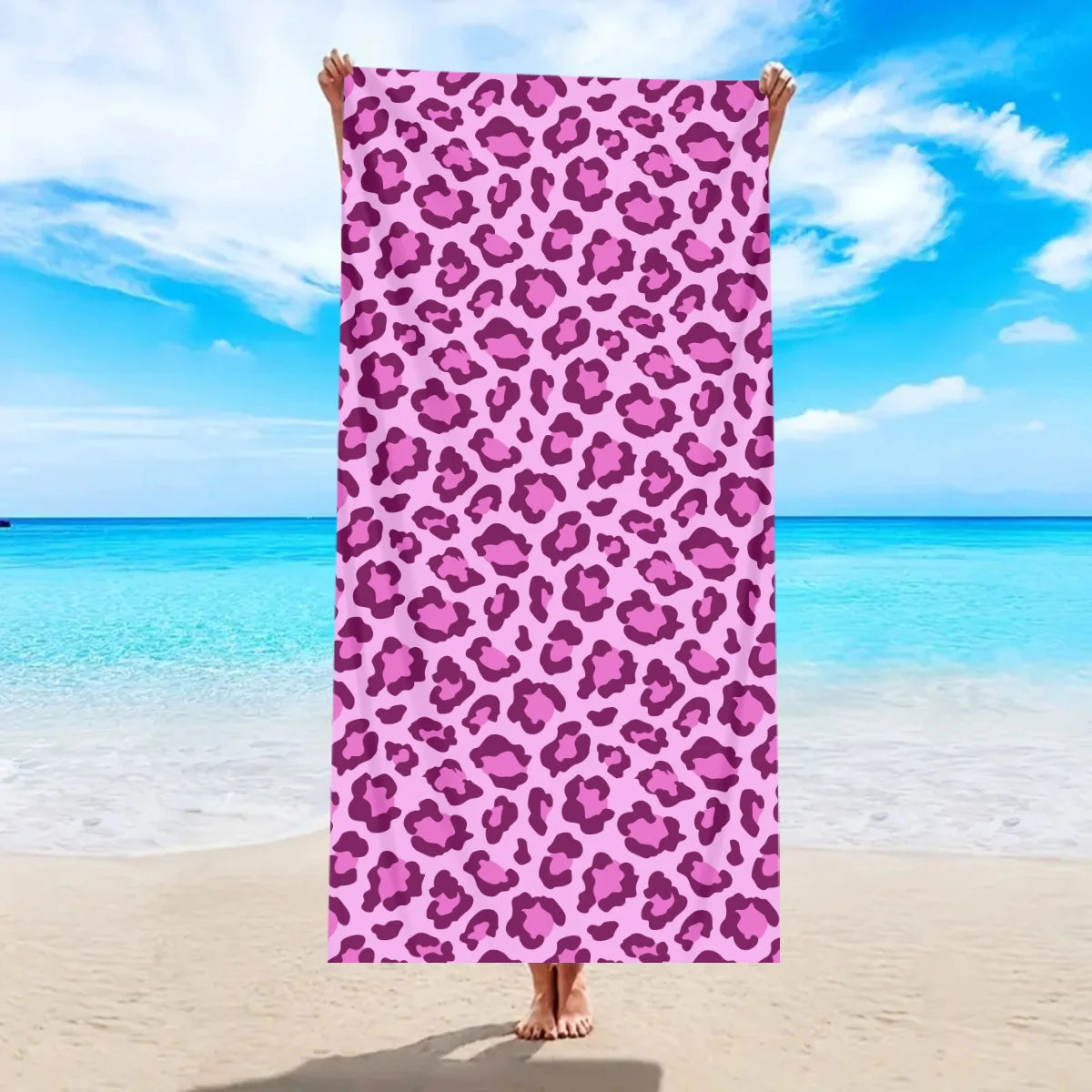 Modisches Strandtuch mit Leopardenmuster – Schnell Trocknend & Saugfähig | Multifunktionales Mikrofaser Handtuch für Sport, Schwimmen & Yoga