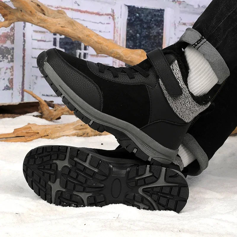Gefütterte Winterstiefel für Damen & Herren – Wasserdichte Outdoor Schneestiefel | Rutschfeste Kurzschaft-Bergschuhe mit Warmem Fleecefutter Kaufschwan®