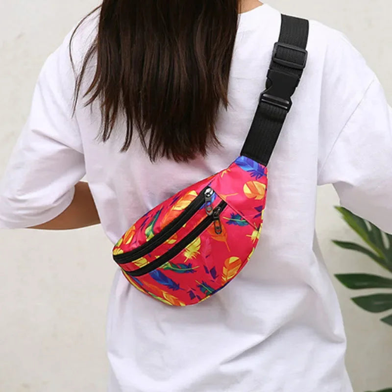 Bunte Feder Design Gürteltasche – Damen & Herren Sport Fanny Pack | Crossbody Brusttasche, Handy Tasche & Multifunktion Hüfttasche Kaufschwan®