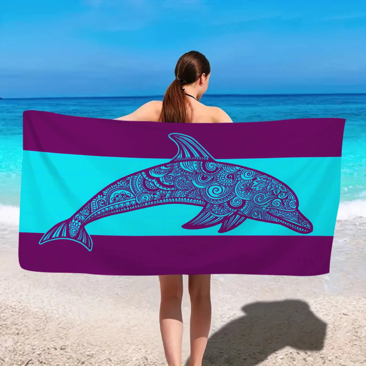 Großes Strandtuch aus Ultrafeiner Mikrofaser – Schnell Trocknend & Saugfähig | Multifunktionales Schwimm- & Reisetuch
