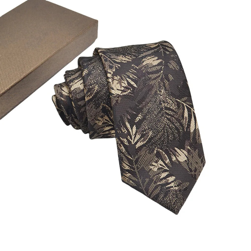 Herren Jacquard-Krawatte 8 cm – Hochwertige Krawatte mit Punkt- & Blumenmuster | Elegantes Accessoire für Business, Büro & Hochzeit