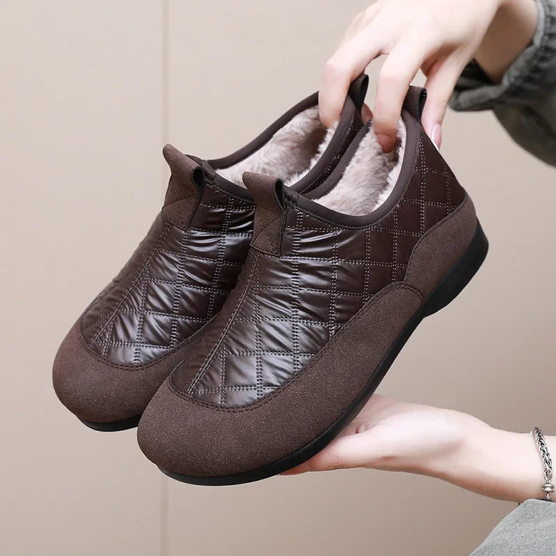 Damen Winter Schneestiefel – Wasserdicht & Rutschfest | Warme Kunstfell Gefütterte Baumwollschuhe im Koreanischen Stil