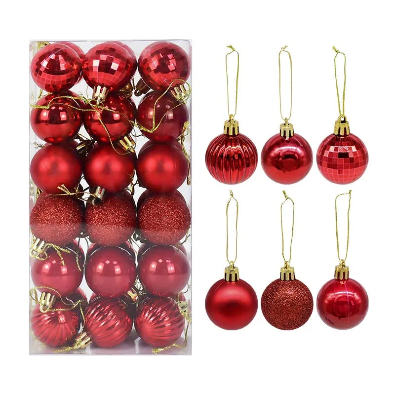 36 Stück Weihnachtskugeln Set – Rot & Gold | Christbaumkugeln Deko für Zuhause, Weihnachten & Neujahr 2026