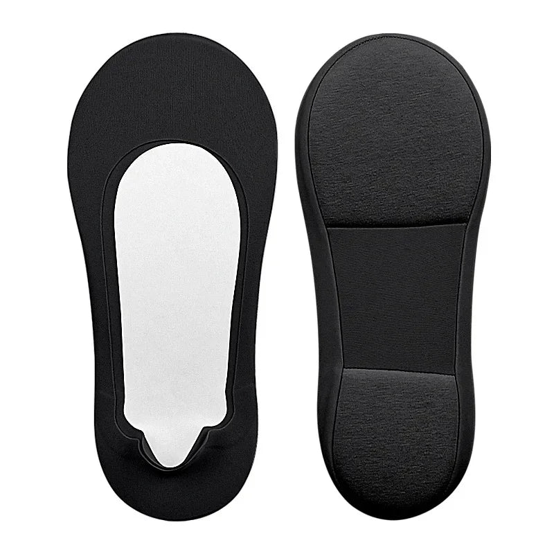 Damen Bootsocken mit Einlegesohle – Unsichtbare Plantarfasziitis Socken mit Stoßdämpfung & Rutschfestem Pad Kaufschwan® Schwarz EU35-44