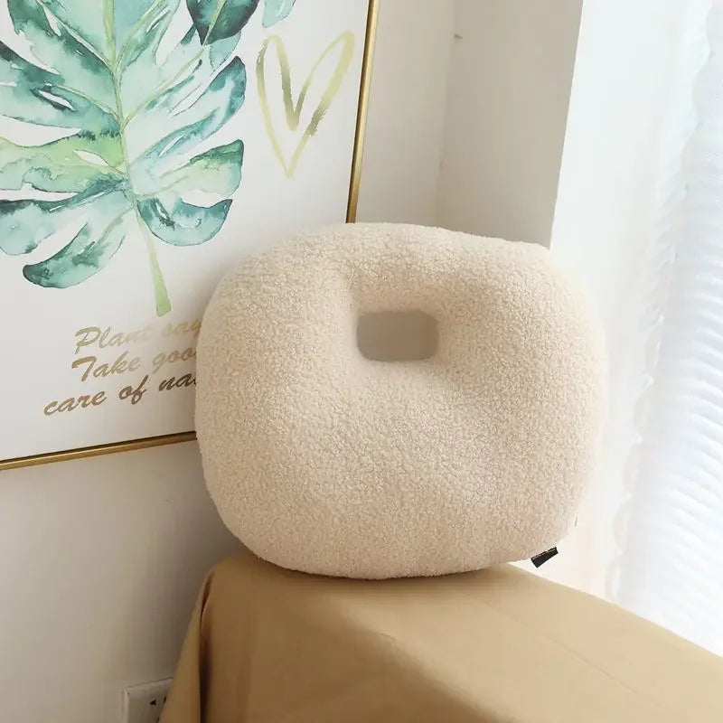 3D Samt Wolken Kissen | Weiches & Bequemes Rundkissen für Sofa Kaufschwan® Beige Handtasche 42x37cm