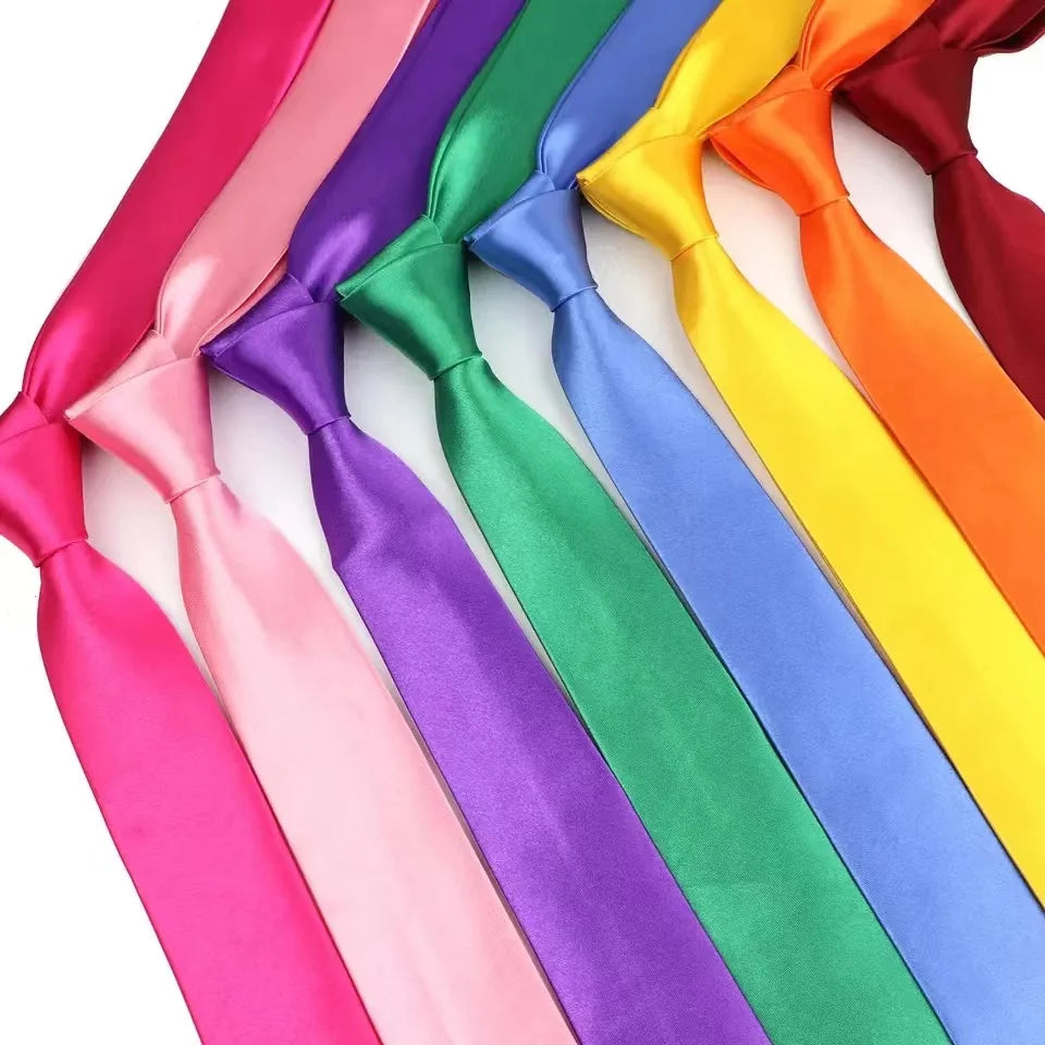 Herren Schmale Krawatte – 38 Farben Polyester-Krawatte | Elegante Einfarbige Cravate für Business, Büro & Formelle Anlässe Kaufschwan®