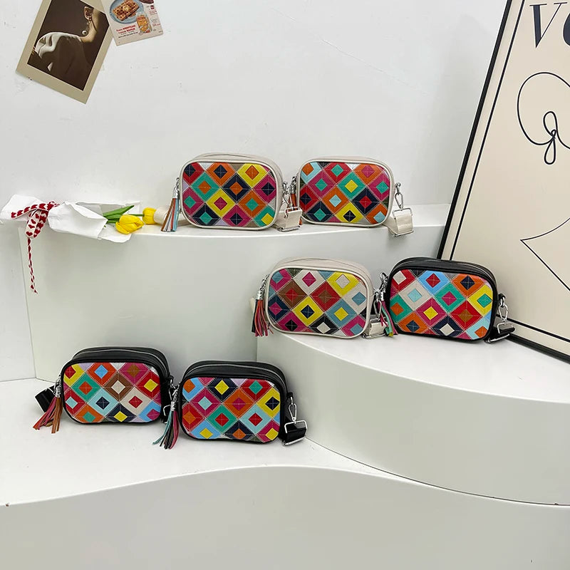 Kleine Bunte Ledertasche – Luxus Damen Handtasche, Crossbody & Schultertasche in Hochwertiger Verarbeitung