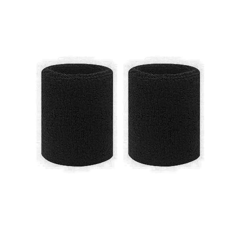 2 Stück Sport Schweißbänder – Schweißabsorbierende Tennis & Fitness Armbänder | Atmungsaktive Elastische Handgelenkbänder für Damen & Herren Kaufschwan® 2 Stück schwarz 8 cm