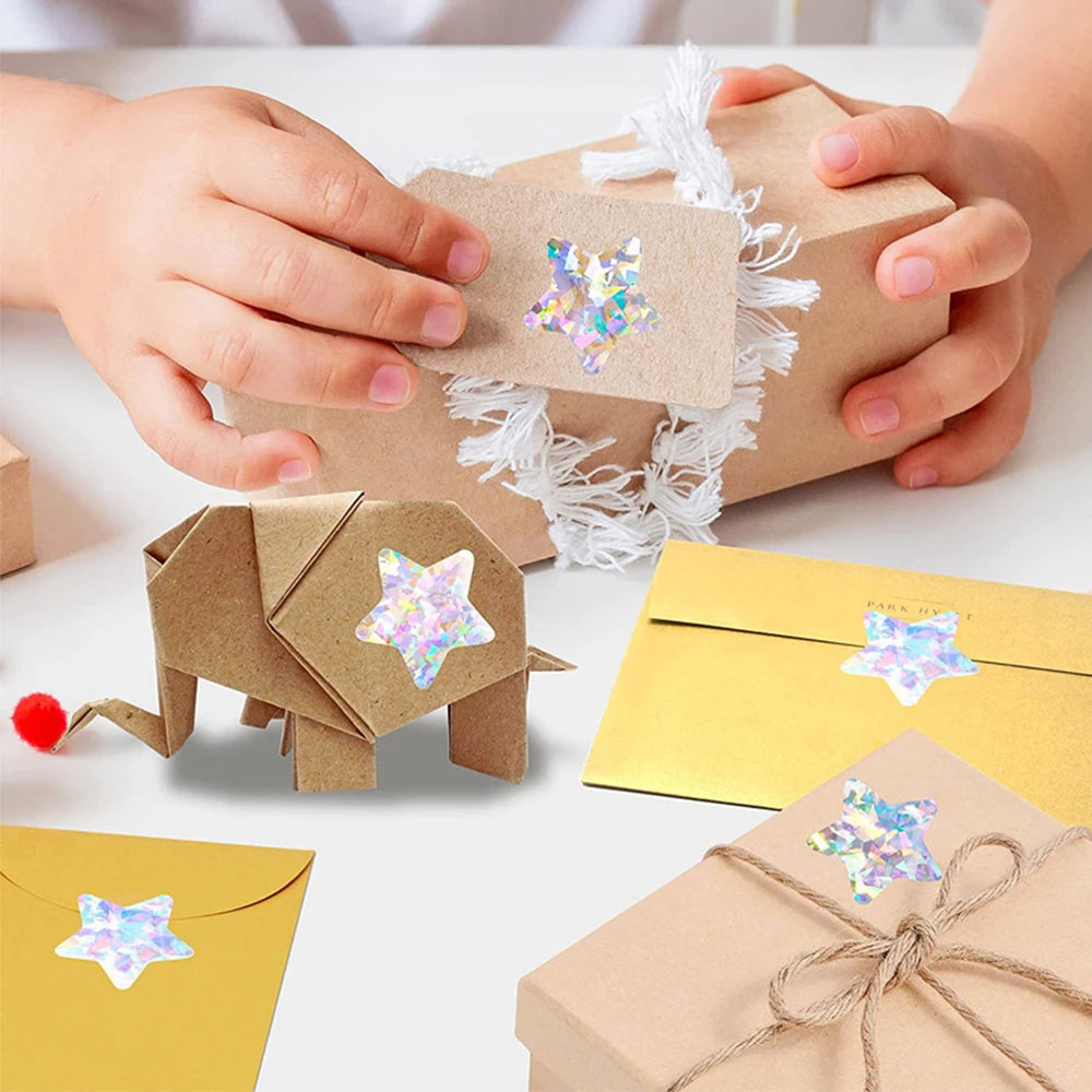 50–500 Stück Silberne Folien-Sternaufkleber – Holografische Belohnungs-Sticker für Kinder, Lehrer & Bastelarbeiten | Glänzende Sterne für Dekoration & Unterricht