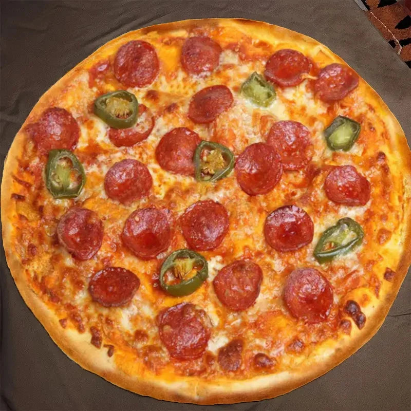 Warme & Weiche Pizza Flanell Decke – Runde Kuscheldecke für Zuhause, Sofa & Reisen Kaufschwan®