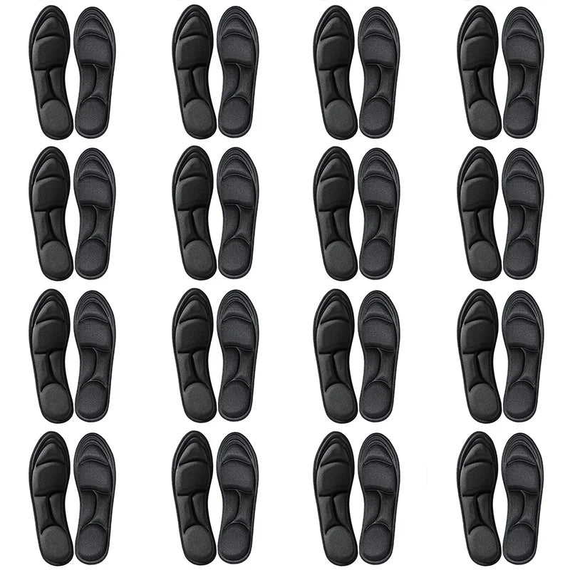 5D Massage Memory Foam Einlegesohlen – Orthopädische Atmungsaktive Schuheinlagen | 1/2/4/16 Paar | Komfort für Sport, Arbeit & Alltag Kaufschwan® 16 Paar-Schwarz EU35-36