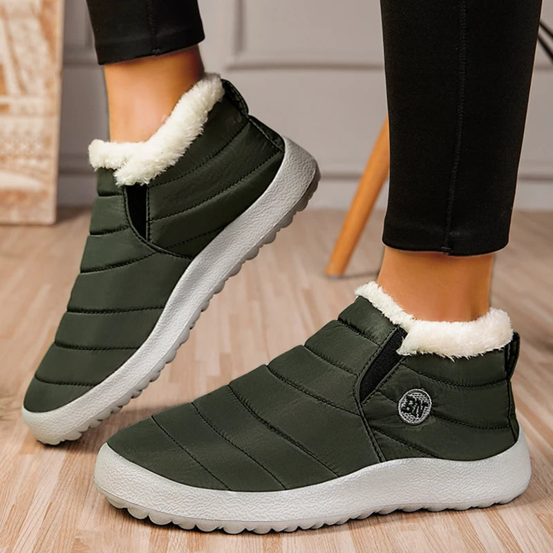 Warme Herren Schneestiefel – Unisex Wasserdichte Winter-Stiefeletten mit Plüschfutter | Rutschfeste Arbeits- & Outdoor-Schuhe Kaufschwan®