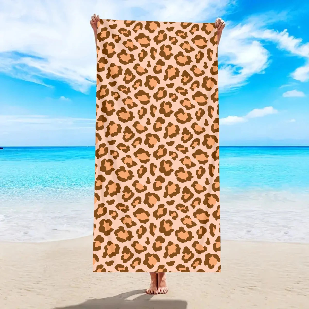 Modisches Strandtuch mit Leopardenmuster – Schnell Trocknend & Saugfähig | Multifunktionales Mikrofaser Handtuch für Sport, Schwimmen & Yoga