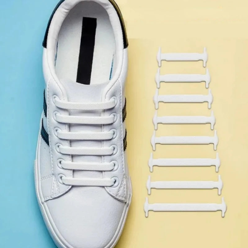 16 Stück Silikon Elastische Schnürsenkel – T-förmige No-Tie Laces | Unisex Mode Schuhbänder für Sneaker & Freizeitschuhe Kaufschwan®