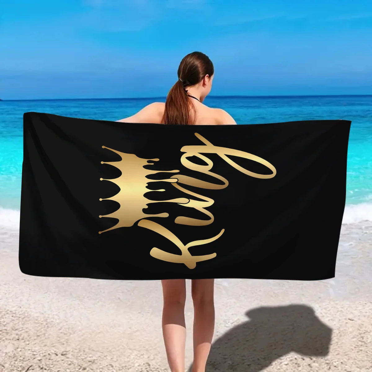 King & Queen Strandtücher – Schnell Trocknende Ultrafeine Mikrofaser Handtücher | Saugfähige Stranddecken für Schwimmen & Reisen