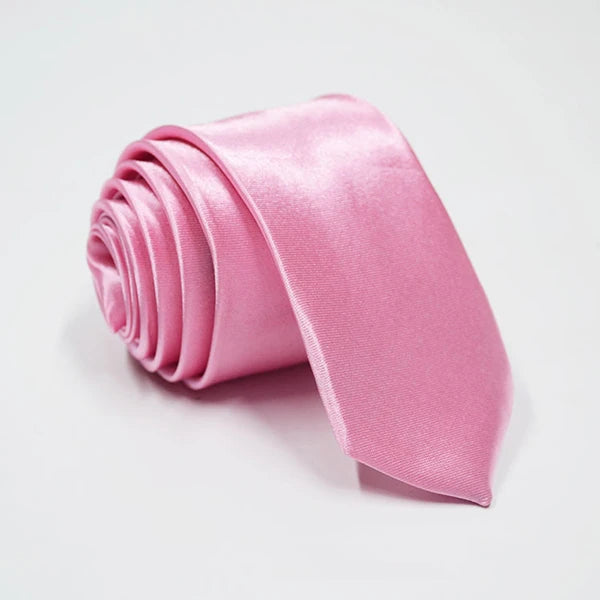 Herren Schmale Krawatte – 38 Farben Polyester-Krawatte | Elegante Einfarbige Cravate für Business, Büro & Formelle Anlässe Kaufschwan® Rosa