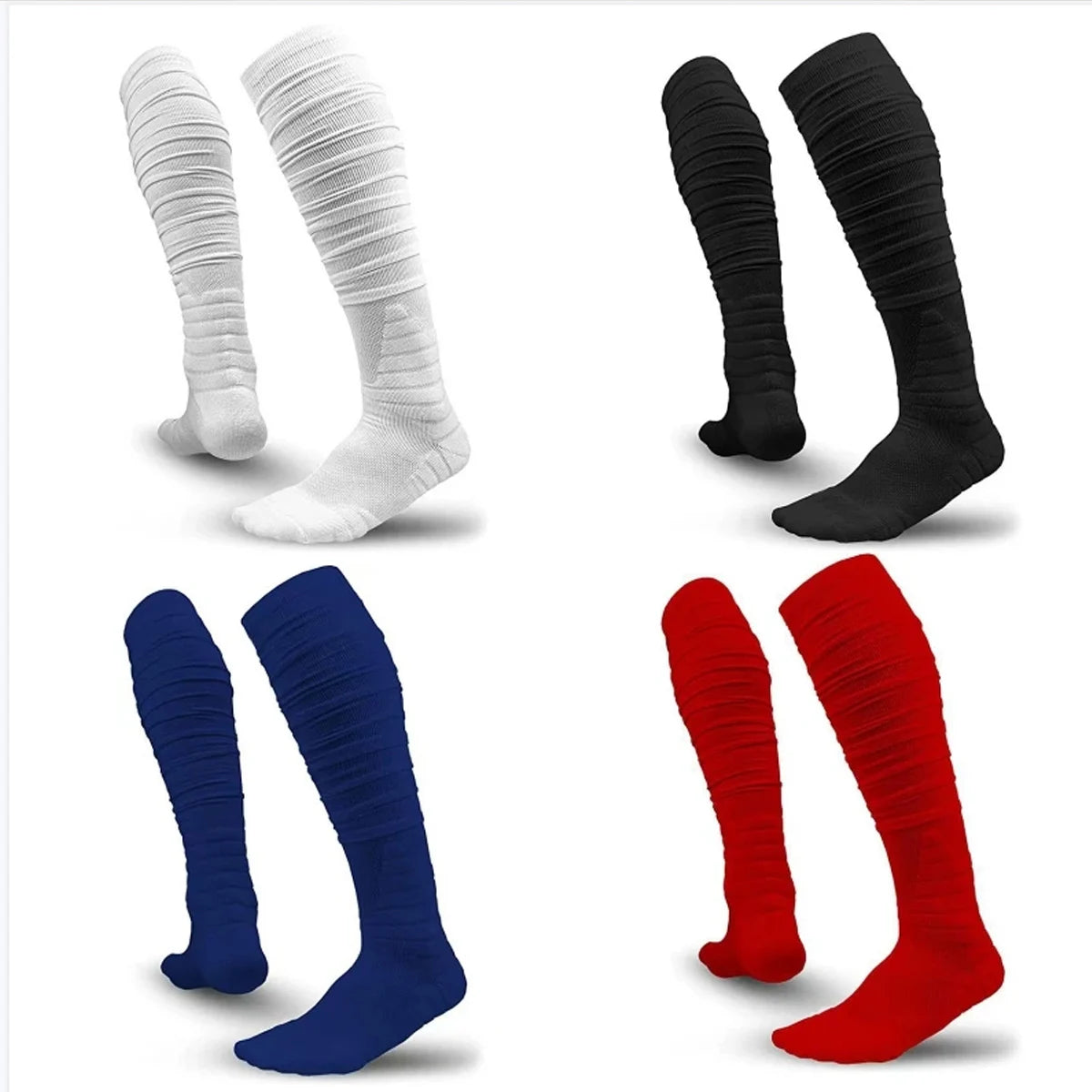 1 Paar Scrunch Fußballsocken – Rutschfeste Extra Lange Sportsocken für Herren | Fußball, Rugby & Training Kaufschwan®