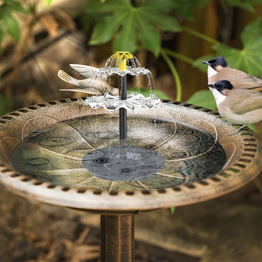 3-Stufige Solar-Vogelbad-Brunnenpumpe mit Solarpanel – Solar-Wasserbrunnen | Multifunktionales Wasserspiel für Hof, Terrasse & Balkon Kaufschwan®