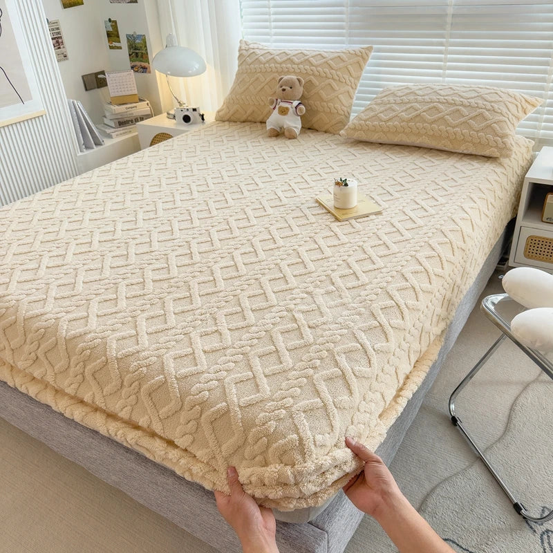 3D Prägung Samt Matratzenschoner – Verdicktes Winter Warm Spannbettlaken & Matratzenschutz Kaufschwan®