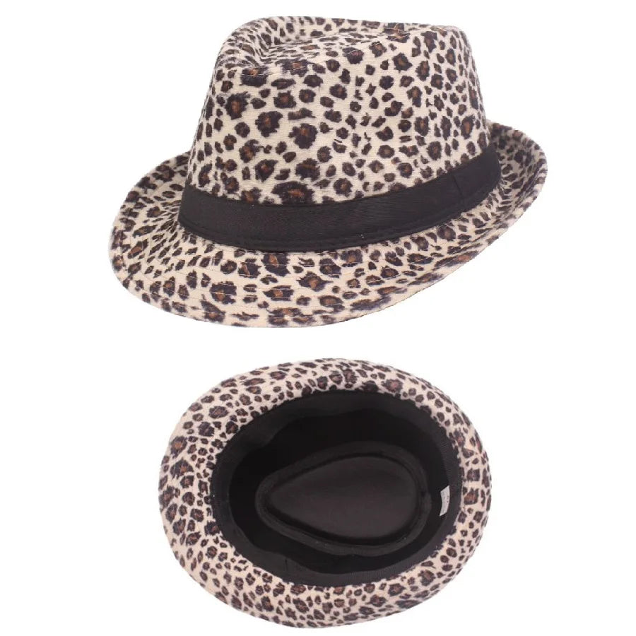 Herbst & Winter Damen Hut – Jazzhut, Britischer Retro Gentleman Fedora, Herren Leopard Tier Partyhut Kaufschwan®