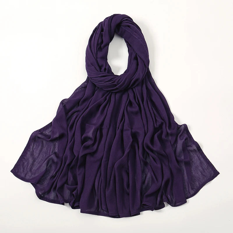 Damen Hijab Schal aus Baumwolle, Rayon & Modal – Großformat 190×85cm | Muslimisches Kopftuch, Eleganter Turban & Umschlagtuch