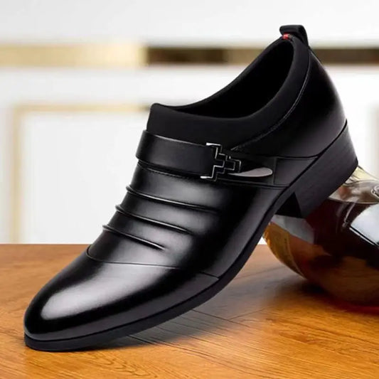 Herren Formelle Spitzschuhe – Hochwertige Luxus-Businessschuhe | Eleganter Stil für Herbst & Winter zum Günstigen Preis Kaufschwan® Schwarz 38