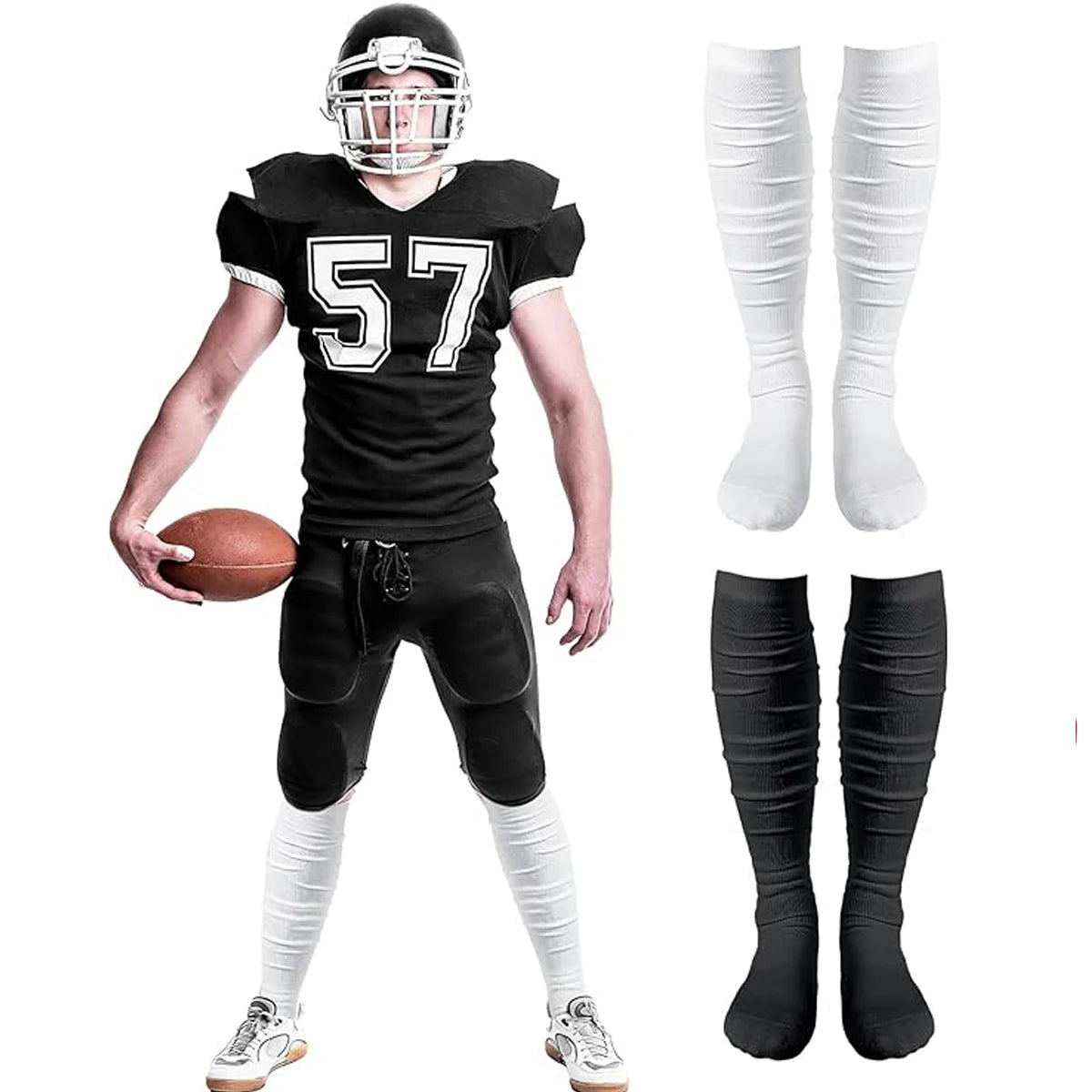 1 Paar Scrunch Fußballsocken – Rutschfeste Extra Lange Sportsocken für Herren | Fußball, Rugby & Training Kaufschwan®