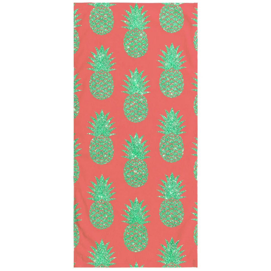 Buntes Ananas Motiv Handtuch – Schnell Trocknend & Saugfähig | Weiches Mikrofaser Reise-, Sport-, Bade- & Strandtuch