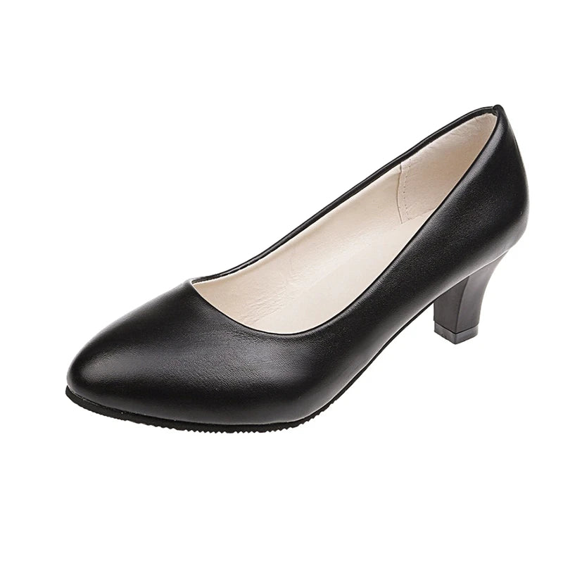 Damen Pumps mit Niedrigem Absatz – Elegante Flache Business-Schuhe | Professionelle Pumps für Büro, Hochzeit & Formelle Anlässe Kaufschwan® Schwarz Matt 35