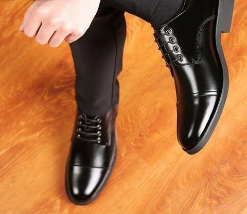 Herren Schnürschuhe mit Runder Spitze – Klassische Business- & Freizeitschuhe | Elegante Lederschuhe für Frühjahr & Herbst Kaufschwan®