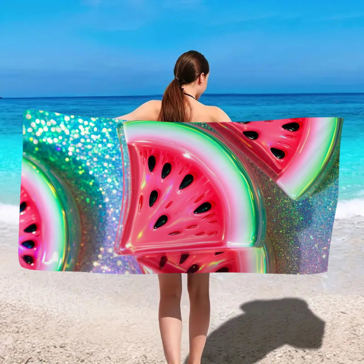Großes Strandtuch mit Früchte-Print – Ultrafeines Mikrofaser Handtuch | Schnell Trocknend & Saugfähig für Strand, Urlaub & Camping