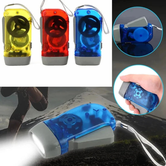 3 Led Hand-Dynamo Taschenlampe – Kurbelbetriebene Wind-Up Lampe | Selbstladende Camping-Leuchte für Outdoor, Zuhause & Notfälle Kaufschwan®