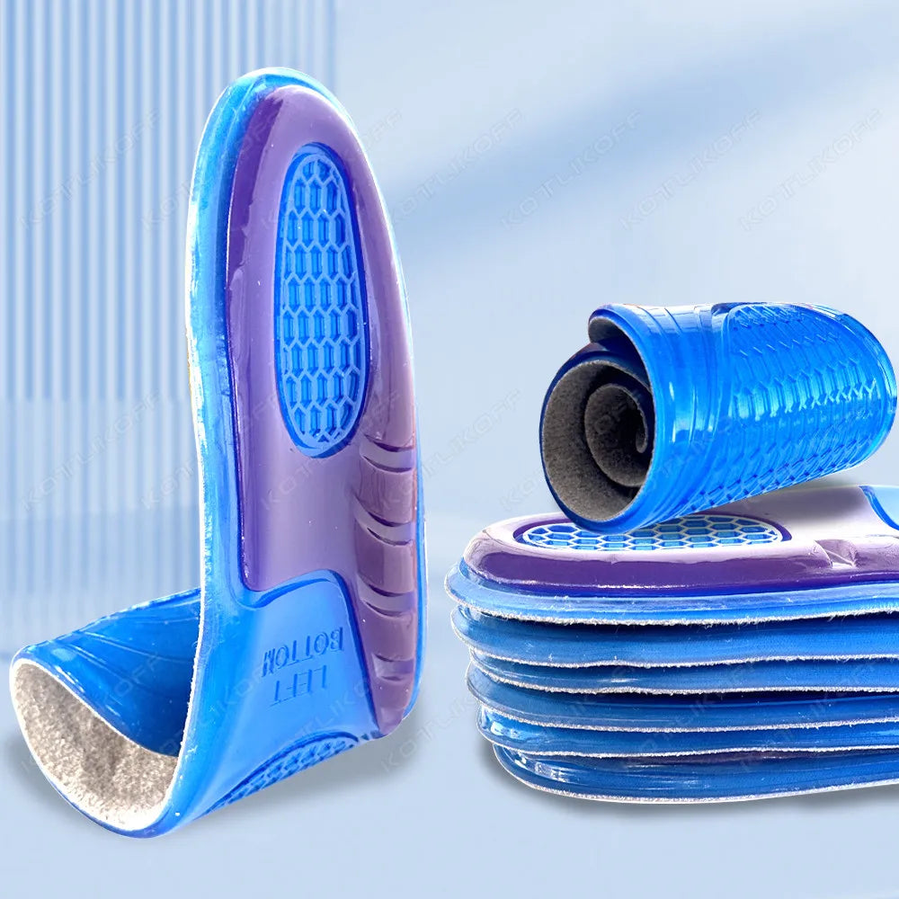Silikon Gel Einlegesohlen für Schuhe | Weiche Stoßdämpfende Sportschuhe Einlagen | Rutschfeste Fußpflege Einlagen für Damen & Herren Kaufschwan®