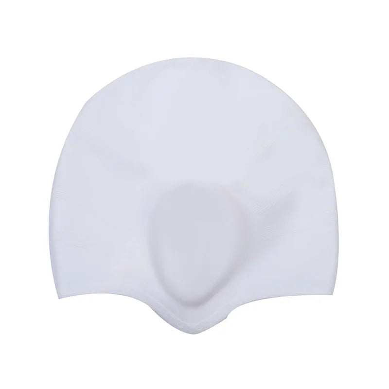 Wasserdichte Schwimmkappe aus Silikon – Hohe Elastizität | Unisex Schwimmhaube mit Ohrenschutz für Langes Haar