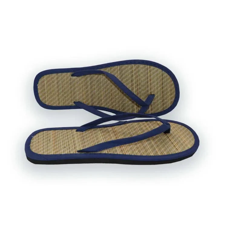 Damen Flache Flip-Flops | Bequeme Rutschfeste Bambus-Rattan Sandalen | Hausschuhe für Bad & Alltag
