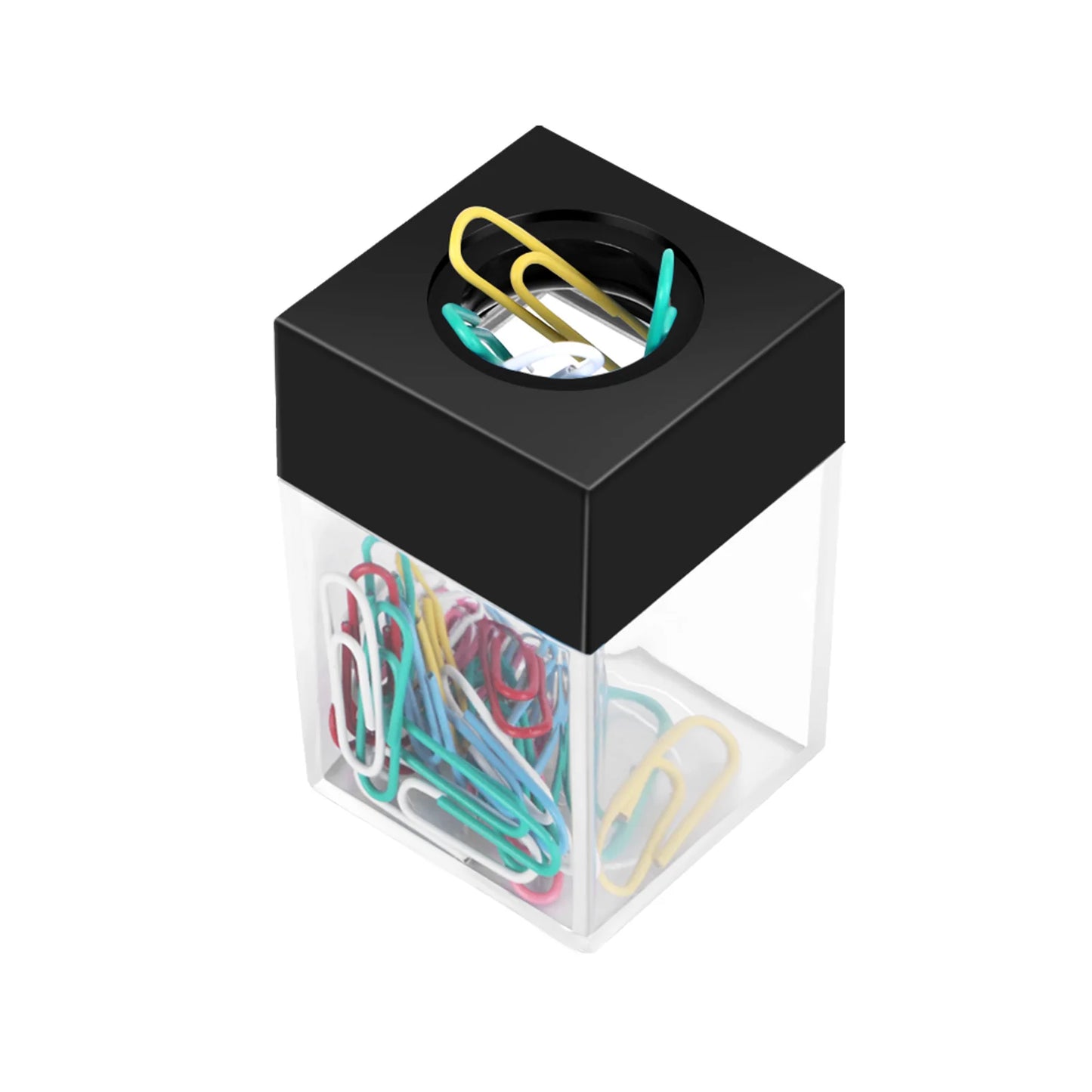 Magnetischer Büroklammernspender inkl. 30 Klammern – Schreibtisch Organizer für Zuhause, Schule & Büro | Metall-Pin Halter Box Kaufschwan® Schwarz