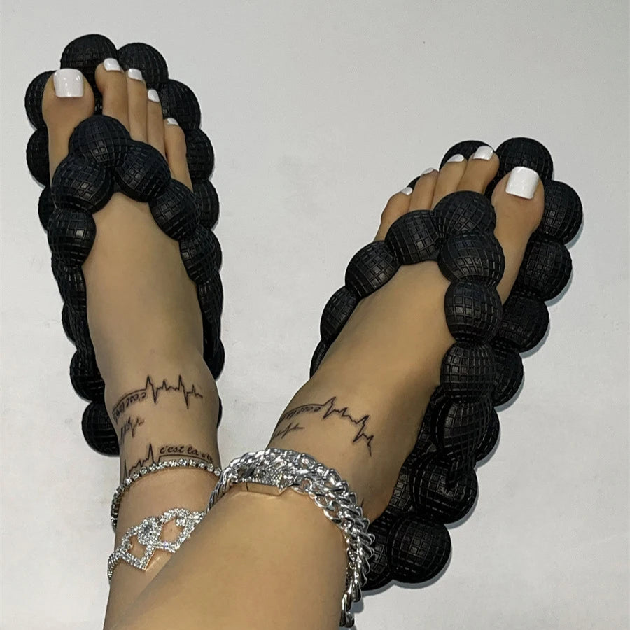 Damen Bubble Flip-Flops | Sommer Fashion Offene Bubble-Slipper | Indoor, Strand & Flache Sandalen Kaufschwan®