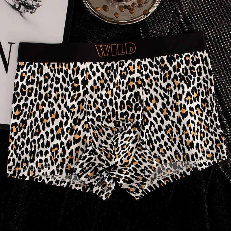 Leoparden-Print Herren Boxershorts | 1er oder 3er-Pack Bequeme Baumwollunterwäsche | Atmungsaktive Boxershorts | Größen M–XXL Kaufschwan® Weiß M