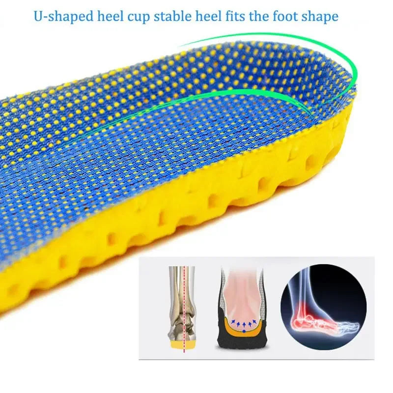 Neue Orthopädische Memory Foam Einlegesohlen | Atmungsaktive Mesh Sporteinlagen für Damen & Herren | Dämpfung & Fußgewölbeunterstützung Kaufschwan®