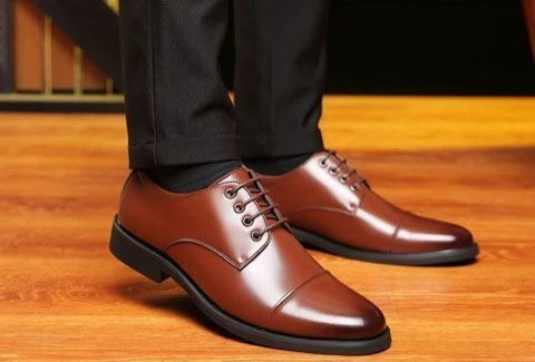 Herren Schnürschuhe mit Runder Spitze – Klassische Business- & Freizeitschuhe | Elegante Lederschuhe für Frühjahr & Herbst Kaufschwan®