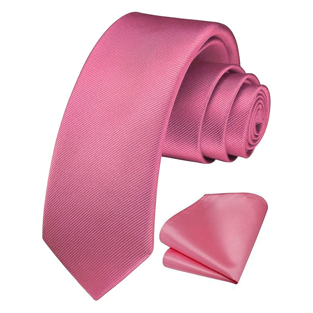 Herren Seidenkrawatten-Set – 6 cm Schmale Krawatte mit Passendem Einstecktuch | Elegantes Geschenk für Hochzeit, Business & Formelle Anlässe