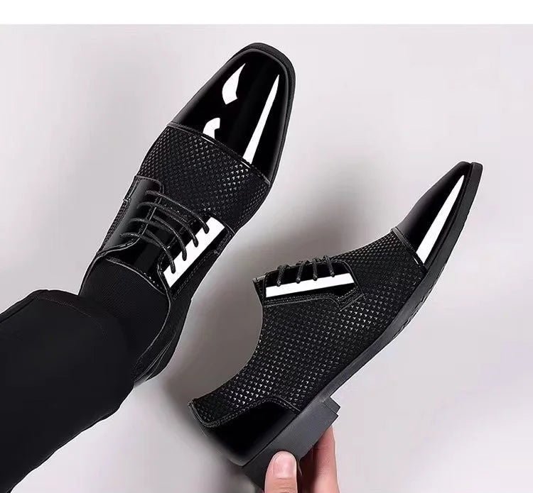 Herren Business-Freizeitschuhe – Atmungsaktive Lederschuhe mit Spitzem Design | Elegante Designer-Schuhe für Sommer & Alltag Kaufschwan®